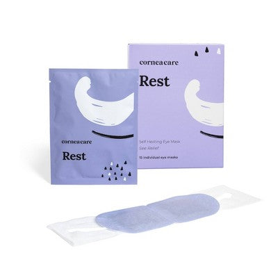 CorneaCare Rest Self-Heating Eye Masks for Dry Eye Relief - Warm Compress, Preservative & Fragrance Free - 15ct