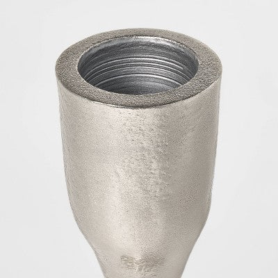 Set of 2 9"x3" Metal Taper Candle Holders Silver - Threshold designed with Studio McGee