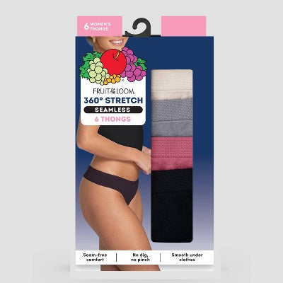 Fruit of the Loom Women's 6pk Seamless Thong - 7