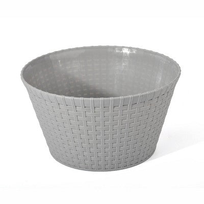 135oz Large Plastic Woven Basket Gray - Bullseye's Playground