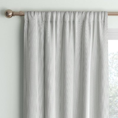 42"x84" Blackout Baby Striped Window Curtain Panel Gray/Ivory - Room Essentials: Room Darkening, Energy Efficient