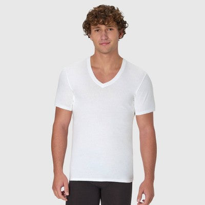 Hanes Premium Men's Sweat Block V-Neck Undershirt 3pk - White L: Tagless, Moisture Wicking,