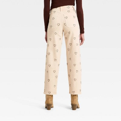 Women's Sailor Heart Embroidered High-Rise Ankle Jeans 8