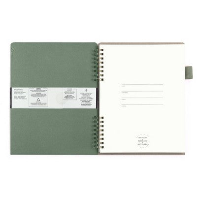 Altitude 160pg Ruled Journal with Folder Cover 7"x9" Dark Sage Arch