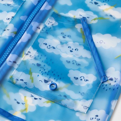 Toddler Cloud Printed Clear Rain Coat 2T