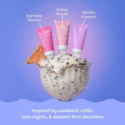 eos 24H Moisture Super Balm Minis - Vanilla Cannoli, Creme Brulee, Espresso Martini - 0.507 fl oz/3pk
