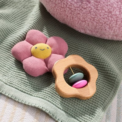 Wooden Baby Rattle - Flower - Cloud Island