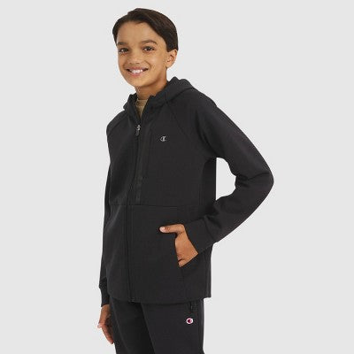 Champion Boys' Double Knit Zip-Up Hoodie - Black XL