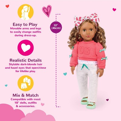 Our Generation Bella 18" Doll and Real Slime with Spa-Themed Accessories - Dark-Blonde Hair/Hazel Eyes