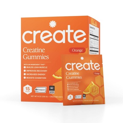 Create Wellness Gummies Made with Pure Creatine Monohydrate NSF Certified for Sport - Orange - 45ct/15 Servings