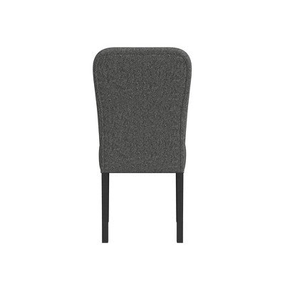 Set of 2 Rounded Back Upholstered Dining Chairs Black - HomePop (LOCAL PICKUP ONLY)