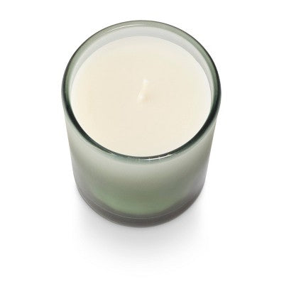 3.9oz Partially Frosted Glass Candle Green - Bullseye's Playground