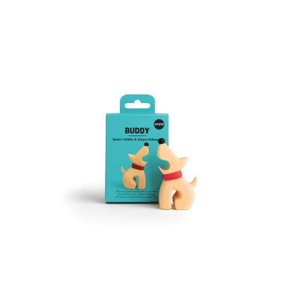 Ototo Buddy Spoon Holder & Steam Releaser Beige: Silicone, Dishwasher-Safe, 4.86" Height, 0.16 lbs, Spoon Rests