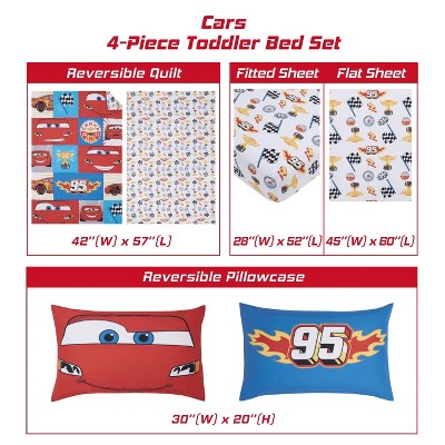 4pc Cars Toddler Bed Set