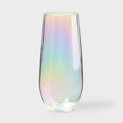 4pk 11 fl oz Stemless Champagne Iridiscent - Sun Squad