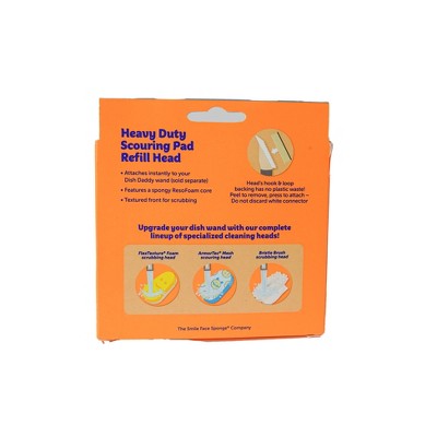 Scrub Daddy Dish Daddy Heavy Duty Refill Head - 2ct: Polyurethane Cleaning Tool Compatible with Scotch-Brite Dishwands