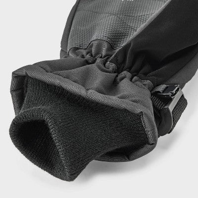 Men's Zip Pocket Ribstop Ski Gloves - Goodfellow & Co Black L/XL