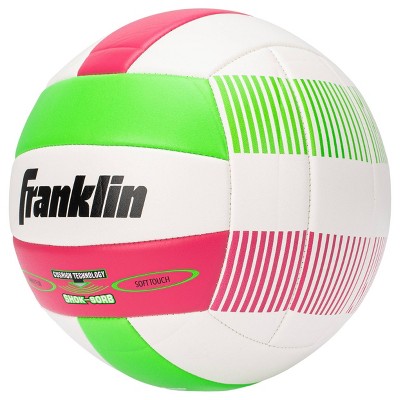 Franklin Sports Super Soft Spike Volleyball - Lime/Pink: Indoor & Outdoor Use, PVC Shell