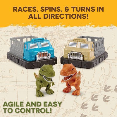 TERRA by Battat Remote Control Bumper Cars Set- Dinosaur: Infrared Play Vehicles