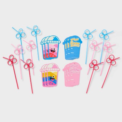 Valentine's Day Soda and Silly Straw Premium Exchange Cards - Spritz