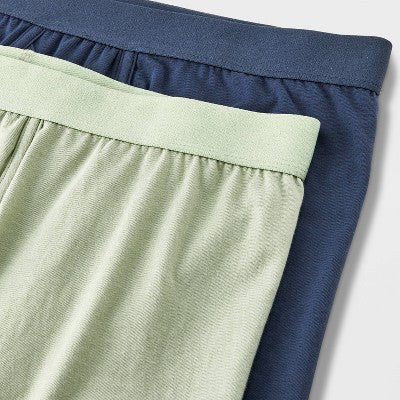 Men's 2pk Fashion Boxer Briefs - Goodfellow & Co Blue S: Cotton Spandex, Mid Rise, Knit Fabric