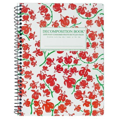 Decomposition Book 7.5"x9.75" College Ruled Spiral Notebook Bleeding Hearts 160 Pages