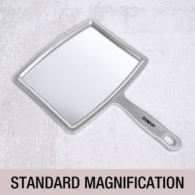 Conair Large Surface Rectangular Mirror - Standard Magnification - Handheld - Rose Gold or Silver