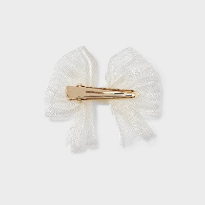Sheer Hair Bow Clip Set 6pc - Wild Fable Ivory