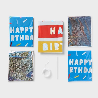 5ct Rainbow Birthday Cake Happy Birthday Foil Balloon Bouquet- Spritz