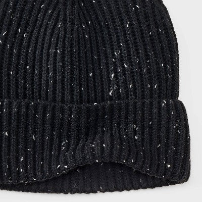 Men's Ribbed Plaited Beanie - Goodfellow & Co Black