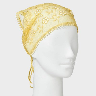 Sheer Eyelet Headwrap - A New Day Yellow