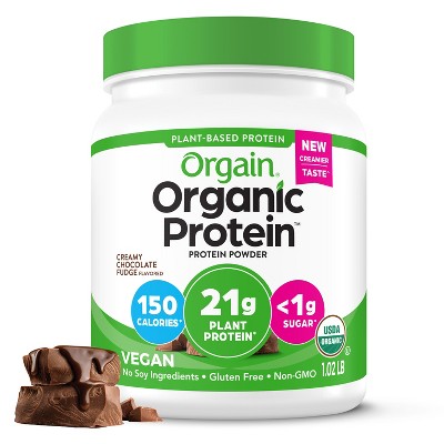 Orgain Organic Vegan Plant Based Protein Powder - Creamy Chocolate Fudge - 16.32oz