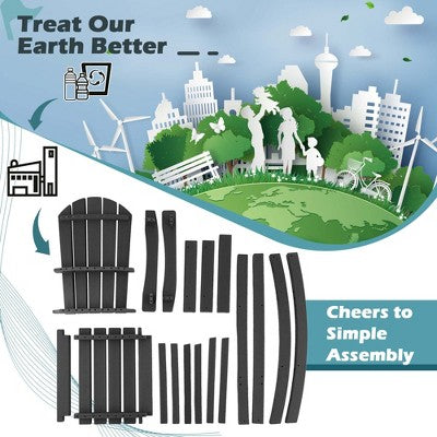 Costway Outdoor HDPE Bar Height Stool Patio Tall Chair Armrest Footrest All Weather (LOCAL PICKUP ONLY)