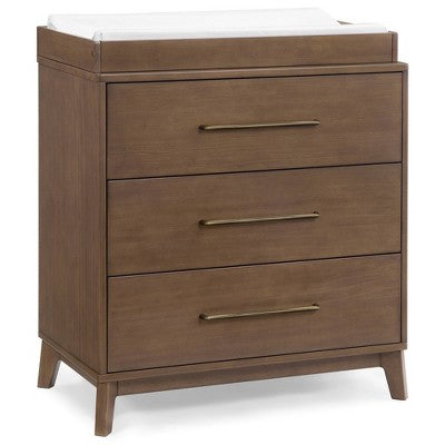 Delta Children Spencer 3 Drawer Dresser with Changing Top - Teak Brown (LOCAL PICKUP ONLY)
