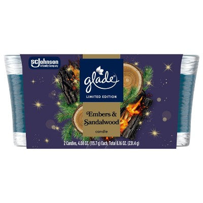 Glade Jar Candles - Embers & Sandalwood - 4.08/2ct