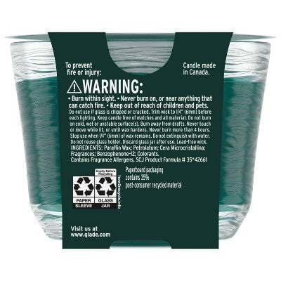 Glade 3 Wick Holiday Scented Christmas Candle for Stocking Stuffers - Balsam & Spruce - 6.8oz