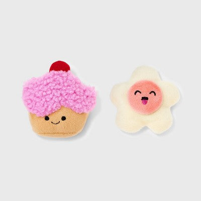 Cookie and Cupcake Dessert Pastry Cat Plush Toy Set - 2pc - Boots & Barkley: Catnip Inside, Pounce Plush