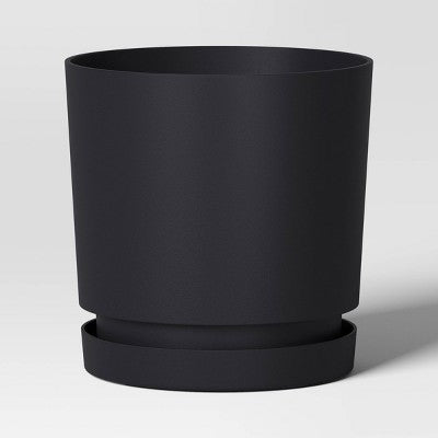 Recycled Resin Indoor Outdoor Planter Pot Black 10"x10"x10" - Room Essentials