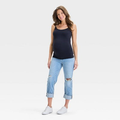 Seamless Support Maternity Tank Top - Isabel Maternity by Ingrid & Isabel Black M/L: Lightweight Sleeveless Pullover
