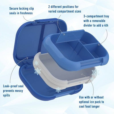 Bentgo Chill Max Leak Proof Lunch Box - Cobalt and Blue Horizon