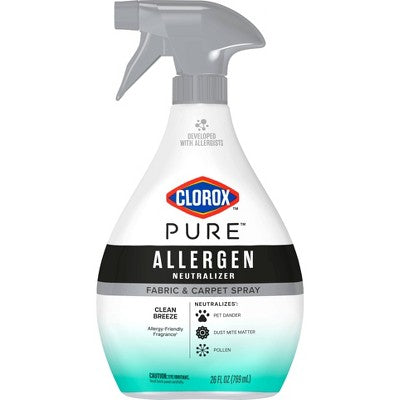 Clorox PURE Allergen Neutralizer Fabric & Carpet Spray Air Fresheners Clean Breeze - 26oz: Non-Toxic, Liquid Spray