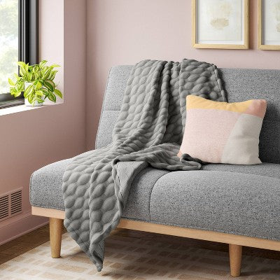 Triple Knit Throw Blanket Heathered Gray - Room Essentials