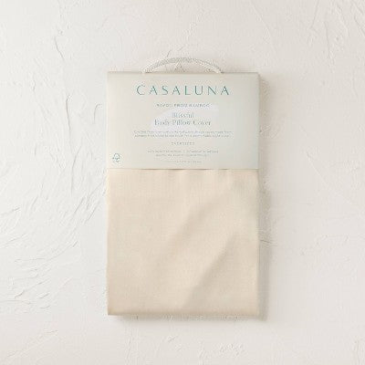 Blissful Rayon from Bamboo 400 Thread Count Body Pillow Cover Natural - Casaluna