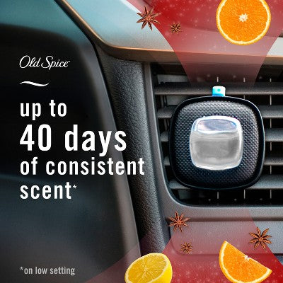 Febreze Car Auto Old Spice: Phthalate-Free Car Vent Clip Freshener, Adjustable Scent, Disposable, 40-Day Duration