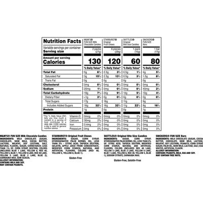 Mars - Halloween Candy Chocolate Fruity Variety Bag - 30.02oz/65ct