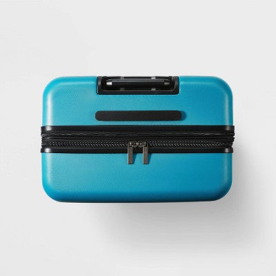 Hardside Large Checked Suitcase Teal - Open Story (LOCAL PICKUP ONLY)