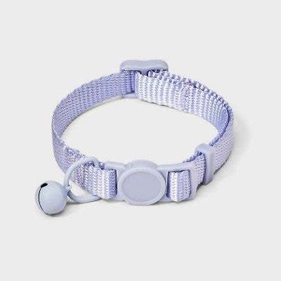 Adjustable Length with Bell Cat Collar - One Size Fits Most - Lilac Purple - Boots & Barkley
