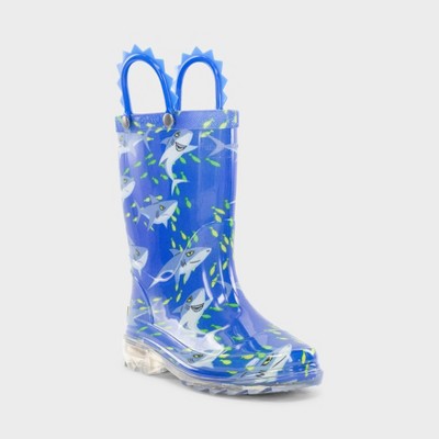 Western Chief Toddler Boys Sharks Swim Rain Boots - Blue 5T