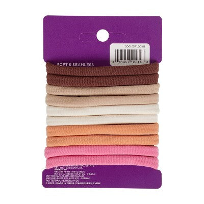 Goody Seamless Active Elastic Hair Ties - Warm - 10ct