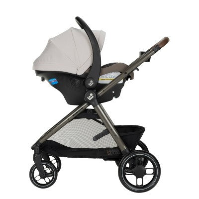 Maxi-Cosi Sienna Modular Travel System - Ecru: Bassinet Reclining Seat, Adjustable Handle, Rubber Tires, 38.8 lb Weight (LOCAL PICKUP ONLY)